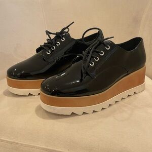 Aldo patent black leather platform shoes